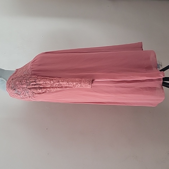 As U Wish Orange Lace Elbow Sleeve Dress, Size: Small - Picture 7 of 9